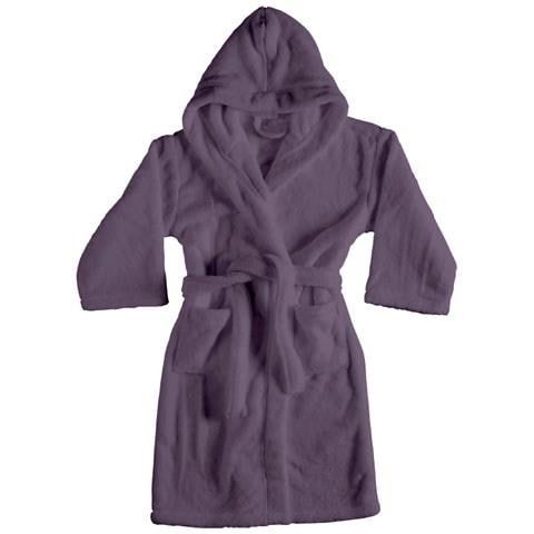 Accappatoio Con Cappuccio In Morbida Spugna Mod. Sophie Tinta Unita Vari Colori S Prugna - Foto 1