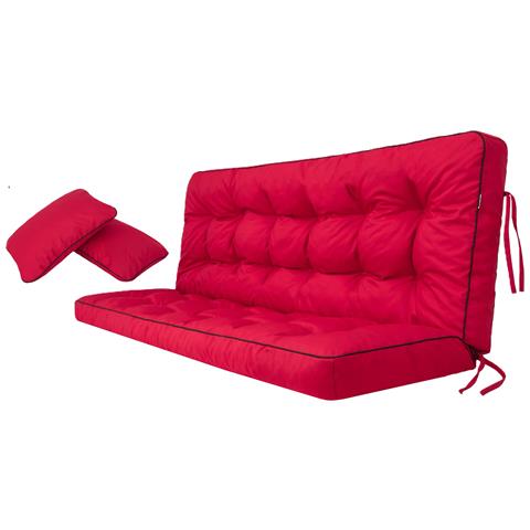 Cuscino Per Altalena Hollywood, Morbido Cuscino Per Seduta, Resistente Cuscino Per Altalena Da Giardino, Cuscino Adatto Per Roulotte, Cuscino Per Panca Con Schienale. Larghezza 120 Cm - Rosso - Foto 1