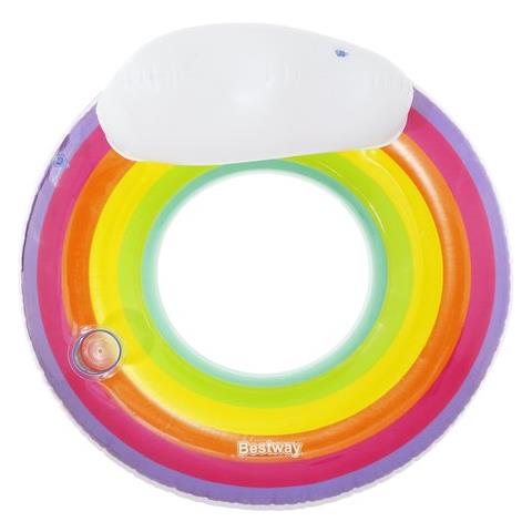 Materassino Gonfiabile 43647 Anello Rainbow Dreams Con Poggiat - Foto 1