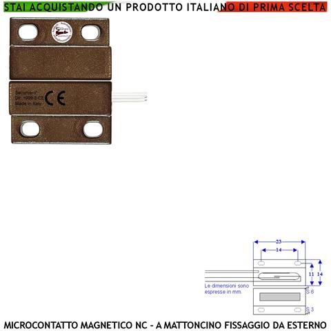 Sensore Magnetico Marrone Antifurto Per Infissi Mini Contatto Reed Nc In Ampolla Di Vetro Sottovuoto Sensibilità Magne - Foto 1