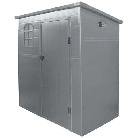 Casetta Cottage Monofalda Da Giardino Porta Attrezzi In Resina Effetto Legno Chamonix Grigio Chiaro - Foto 1