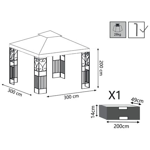 Gazebo In Acciaio E Poliestere 3x3 Mt Raylee - Foto 5