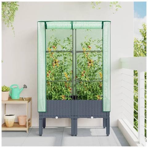 Letto Rialzato Con Copertura Serra Effetto Rattan 80x40x140 Cm - Foto 3