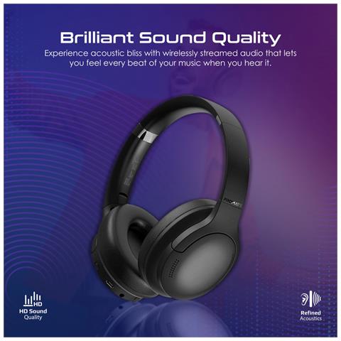 Cuffie Senza Fili Laboca-pro Bluetooth 5.3 26h Riproduzione Batteria Ricaricabile 300mah Supporto Aux Sovraurali Nero - Foto 2