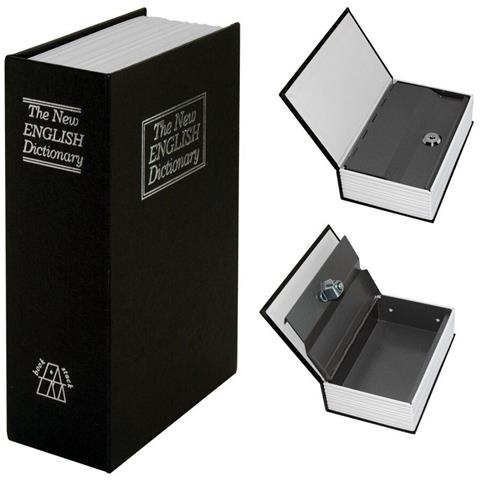 Rg Cassetta Sicurezza Portavalori Libro Porta Monete Chiave Metallo 265x200x65 Mm - Foto 1