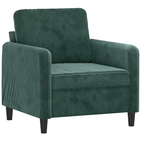 Set Di Divani 3 Pz Verde Scuro In Velluto - Foto 3