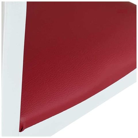 Seggiolone In Legno Bianco Con Seduta Ecopelle Rosso - Foto 5