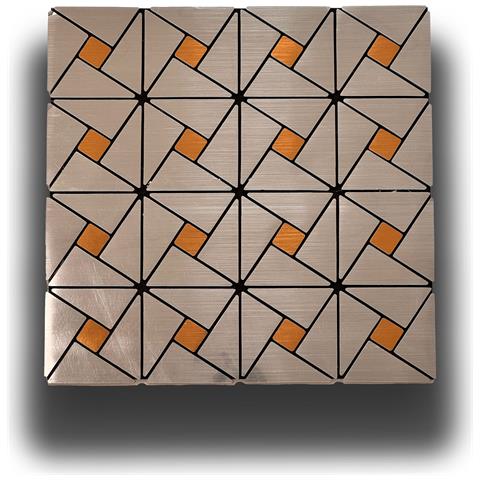 Piastrelle 3d Autoadesive In Pet Acustiche E Isolanti 30x30cm (4mm Spessore) Triangoli Oro Argento - Foto 1