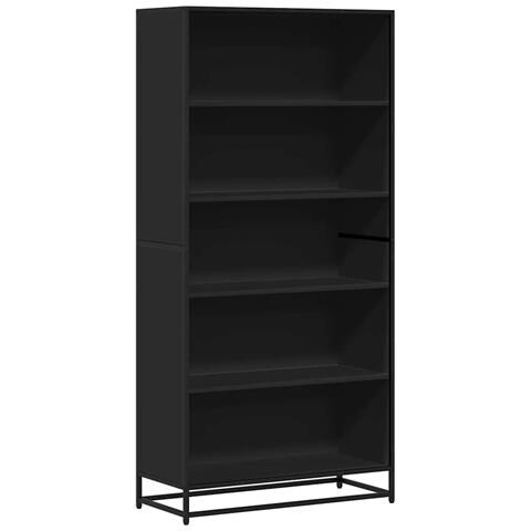Libreria Nera 80,5x35x170,5 Cm In Truciolato - Foto 2