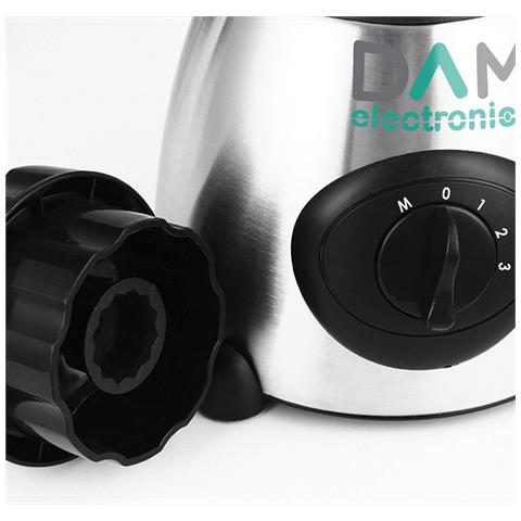 Frullatore 2 In 1 Da 1,5l In Acciaio Inossidabile. Caraffa In Vetro, 1500w, Lame In Acciaio Inox, Trita Ghiaccio, Smoothies, Succhi. 5 Velocità. Bicchiere Ausiliario. - Foto 2