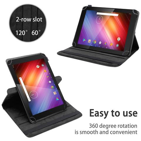 Custodia Per Tablet Compatibile Con Dragon Touch X10 2015 (10.6 Zoll) In Nero - Coperchio Protettivo A 360 Gradi Fatto Di Finta Pelle Con Funzione Di Stand E Banda Elastica - Foto 2