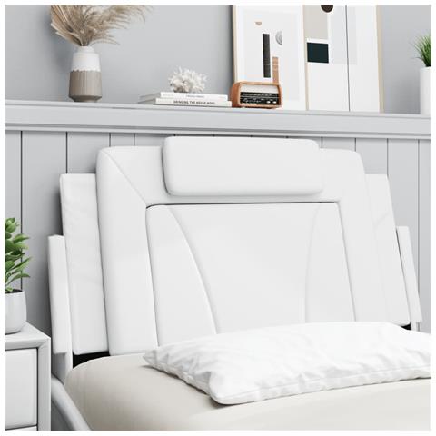 Lusso Casadino -  Cuscino Testiera Viana Bianco 100 Cm In Similpelle - Foto 2