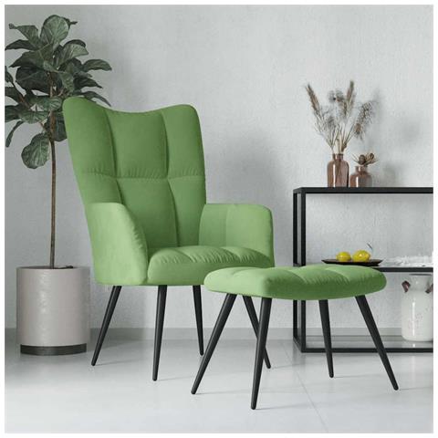 Lusso Casadino -  Poltrona Relax Con Poggiapiedi Verde Chiaro In Velluto - Foto 8