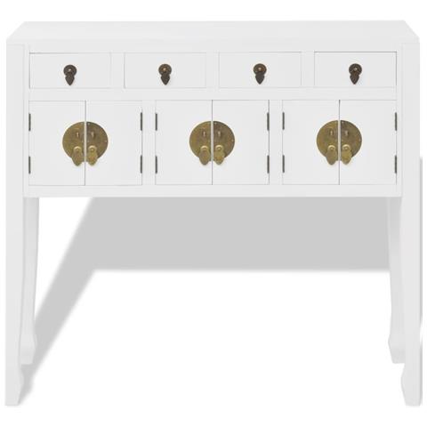 Credenza In Stile Cinese In Legno Massello Bianca - Foto 2