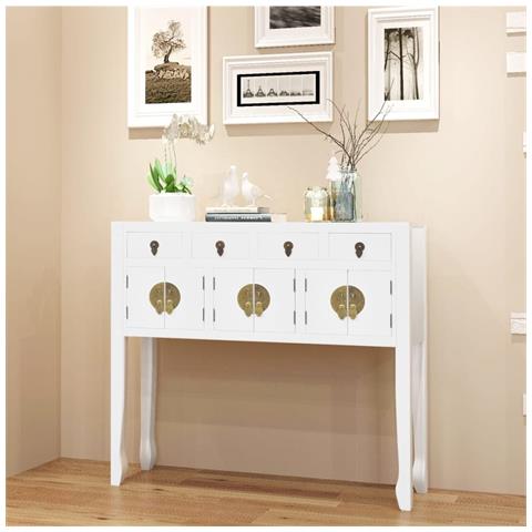 Credenza In Stile Cinese In Legno Massello Bianca - Foto 8