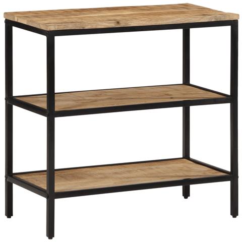 Tavolo Consolle 70x35x70 Cm In Legno Massello Di Mango Grezzo - Foto 2