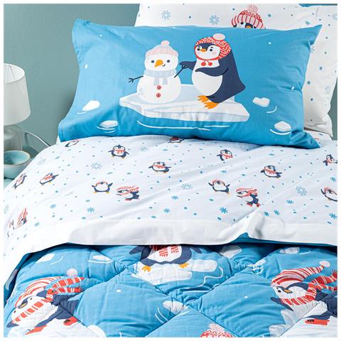 Completo Lenzuola Kids Pinguini In Cotone Colore Neutro Misura Singolo - Foto 2