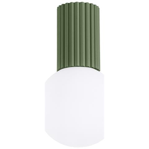 Lampada Da Soffitto Halo Verde Oliva Ip44 Sl. 1723 - Moderno Lampada Da Soffitto Verde Oliva 21x12x12 Cm - Foto 1