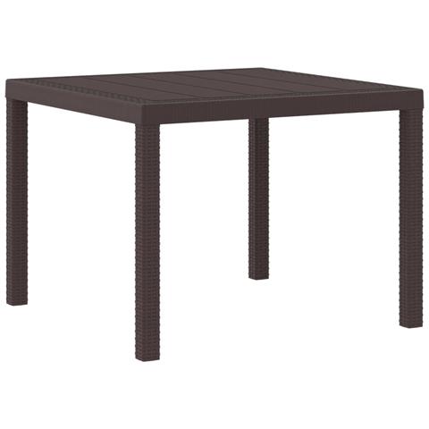Tavolo da Giardino Marrone 100x100x73 cm in Polyrattan - Foto 1