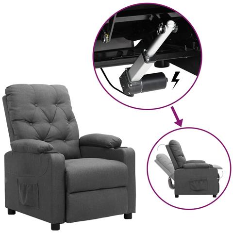 Poltrona Alzapersona Grigio Chiaro Tessuto - Foto 1