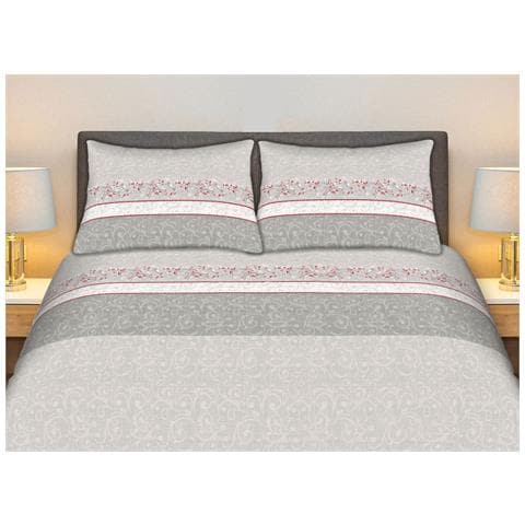 Completo Lenzuola Stiro Facile 100% Cotone Made Italy Effetto Seta Drappo Matrimoniale Grigio - Foto 1