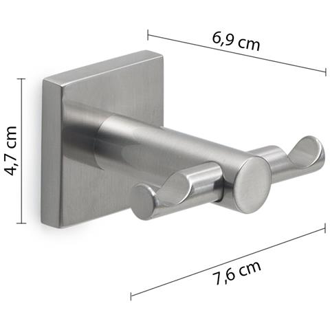 Appendiabiti Doppio Da Muro In Acciaio Inox Aisi 304 E Cromall Fj26 Serie Fuji Satinato - Foto 2