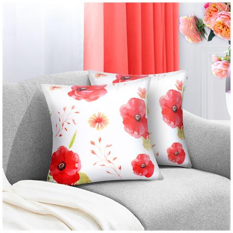 Set Di 2 Copricuscini 40x40 Cm Design Papavero - Foto 5