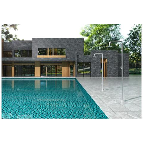 Imex Doccia Piscina In Acciaio 316 Anticorrosione Con Diffusore Orientabile E Rubinetto Monoforo A 2 Vie Modello Michigan - Foto 1