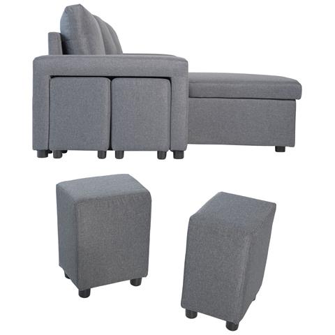 Tonydivano Letto Angolare A 3 Posti Grigio Screziato - Foto 5