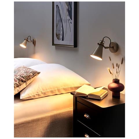 Set Di 2 Lampade Da Parete Moyola Regolabile Metallo Beige - Foto 1