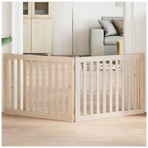 Cancello per Cani Pieghevole 2 Pannelli 160 cm Legno di Pioppo - Foto 2