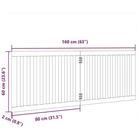 Cancello per Cani Pieghevole 2 Pannelli 160 cm Legno di Pioppo - Foto 9