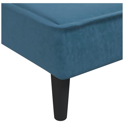 Divano Letto a L Blu 255x140x70 cm in Velluto - Foto 9