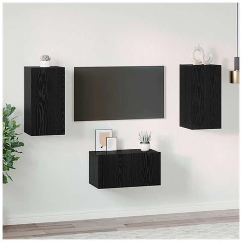 Set mobile TV 3 pcs Rovere nero 60 x 30 x 30 cm - Foto 2