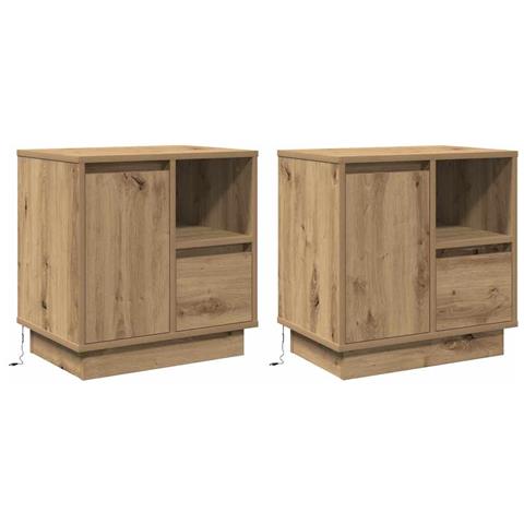 Armadio da Notte 2 pcs rovere artigianale 50 x 34.5 x 50 cm. - Foto 1