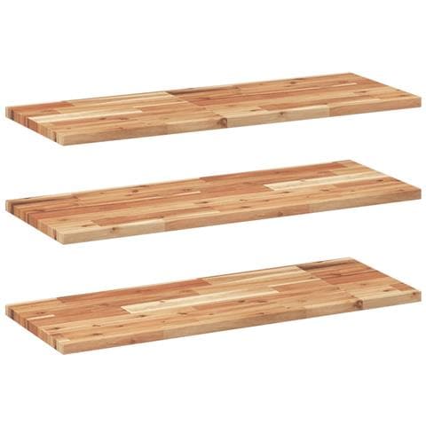 Mensole da Parete 3 pz 100x30x2 cm Legno Acacia Rifinito a Olio - Foto 1