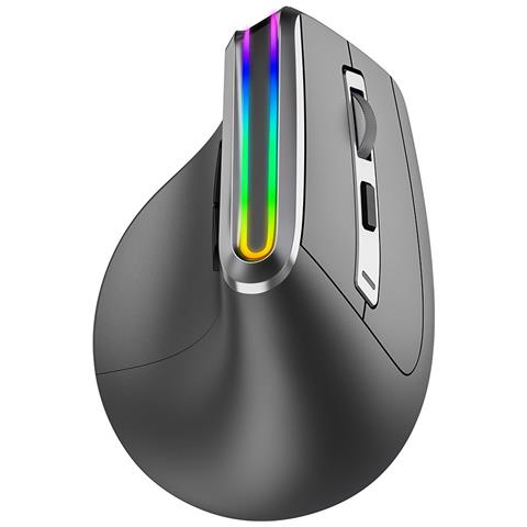 Mouse Verticale Ergonomico Wireless Bluetooth A 3 Modalità, Ricaricabile E Con Rgb - Foto 1