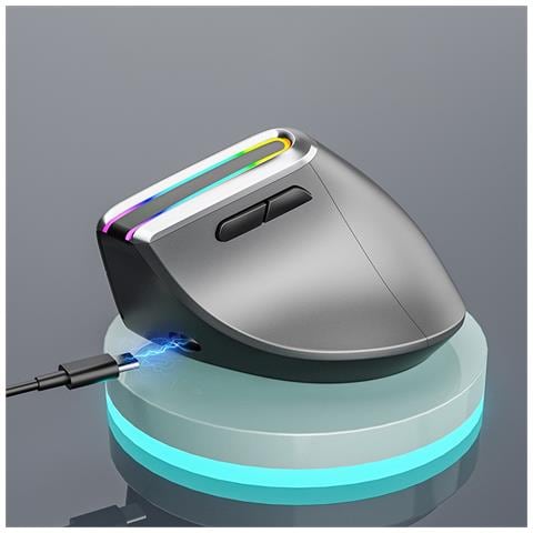Mouse Verticale Ergonomico Wireless Bluetooth A 3 Modalità, Ricaricabile E Con Rgb - Foto 7