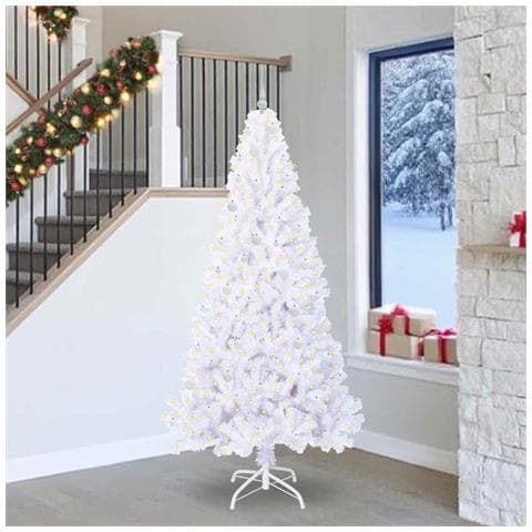 Albero di Natale artificiale Bianco 240 cm PVC e Acciaio - Foto 2