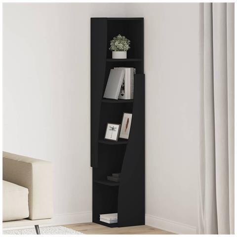 Mobile angolare Bianco 27,5x27x140cm Legno multistrato - Foto 2