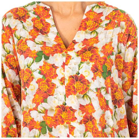 Blusa Da Donna Manica 3/4 Con Scollo Tondo E Apertura A V Lwu001 - Foto 2
