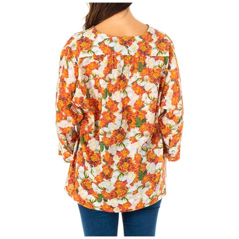 Blusa Da Donna Manica 3/4 Con Scollo Tondo E Apertura A V Lwu001 - Foto 3