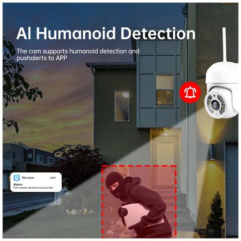 Mini Telecamera Ptz Wifi Da 5mp 1.5 Pollici - Sicurezza Esterna Compatibile Con App Icsee 32 - Foto 2