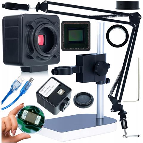 Set Braccio Regolabile Per Microscopio Digitale Odm-180x + Piattaforma Odm-100x + Camera Crux Pro Kmcp-hdmi-usb 5mp | Alta Qualità E Stabilità - Foto 1