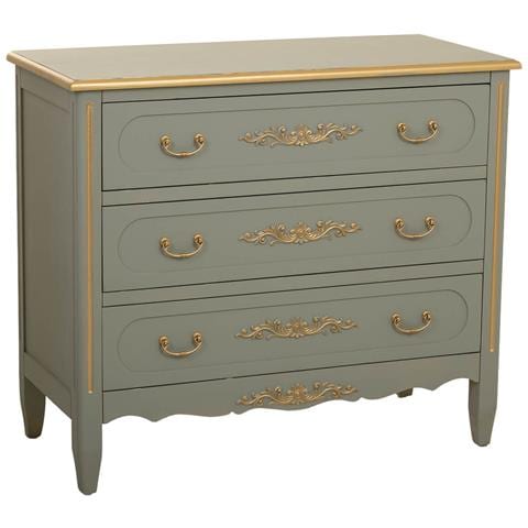 Cassettiera In Legno Con 3 Cassetti Verdi, 90x42x76h Cm - Foto 1