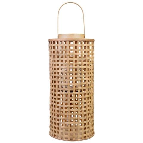 Lanterna Bambù Con Contenitore Vetro Per Candela D24x53,5h Cm - Foto 2