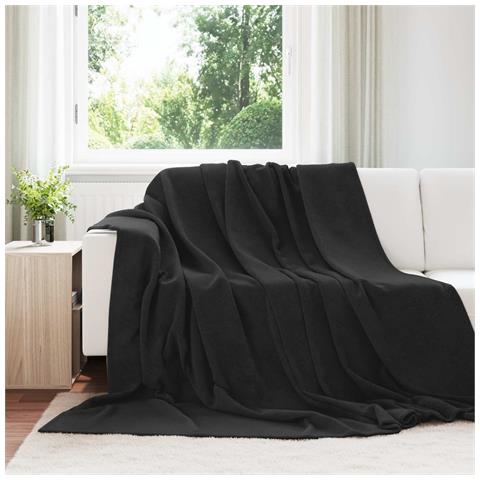 Coperte da Pile 6 pcs Nero 240 x 270 cm Panno - Foto 2
