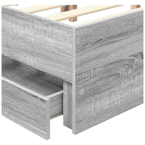 Struttura del letto con cassetto Grigio Sonoma 200 x 200 cm - Foto 9