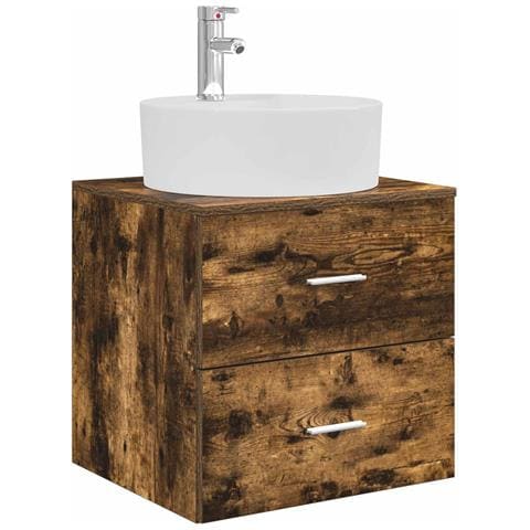 Mobile Lavabo da Parete Rovere Fumo 49,5 x 44,5 x 65 cm - Foto 1