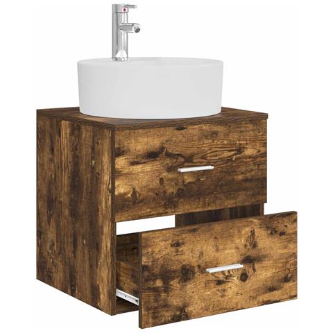 Mobile Lavabo da Parete Rovere Fumo 49,5 x 44,5 x 65 cm - Foto 2